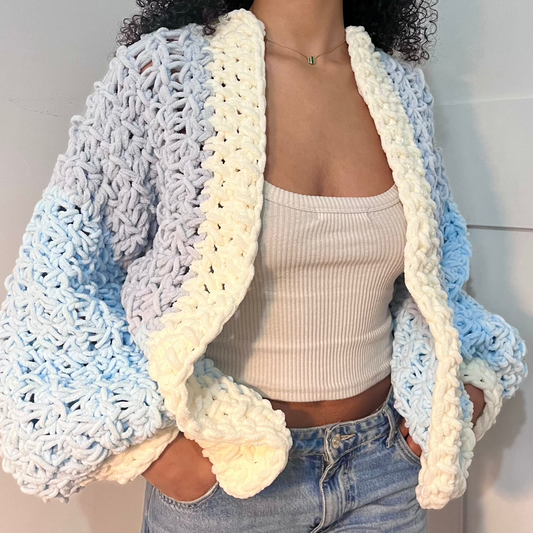 BUBBLEGUM CROCHET CARDI