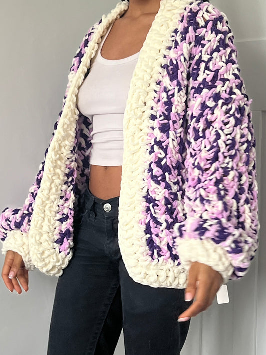 Plummy Chunky Crochet Cardigan