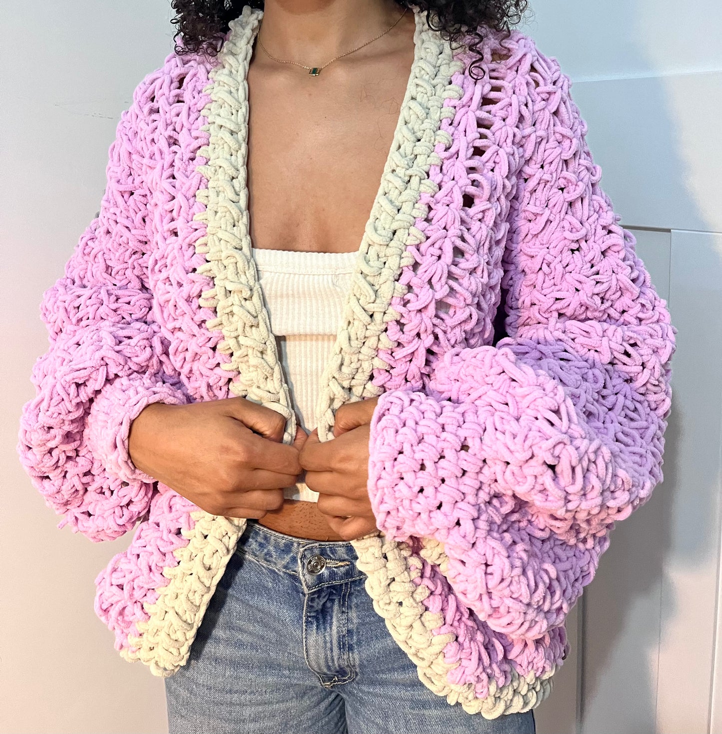 SHERBET CROCHET CARDI
