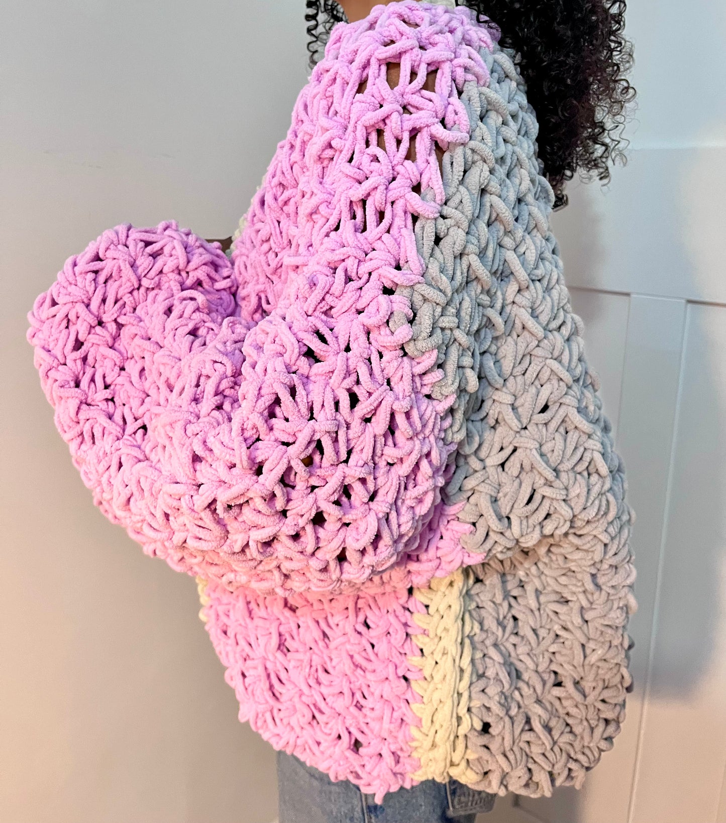 SHERBET CROCHET CARDI