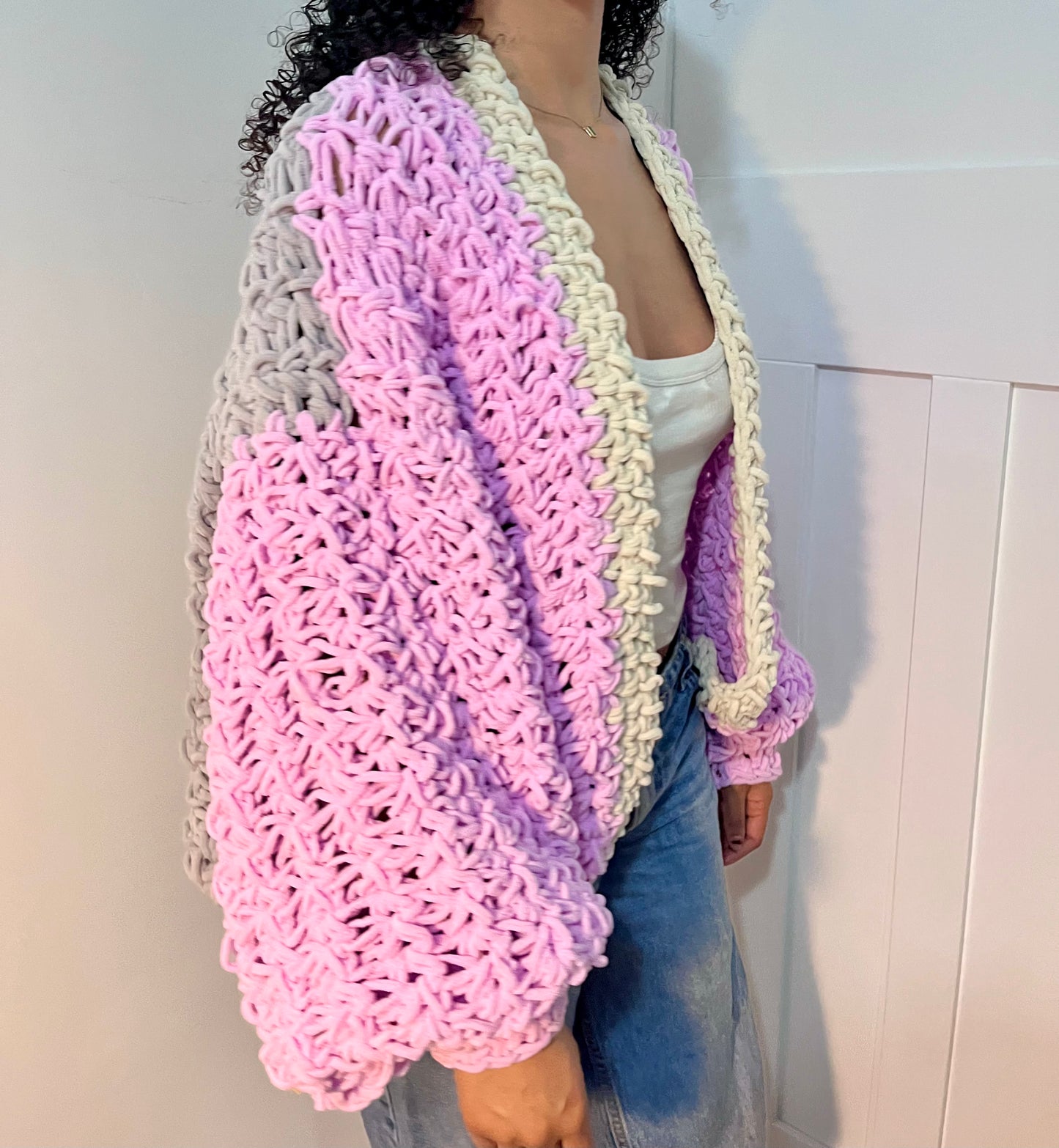 SHERBET CROCHET CARDI