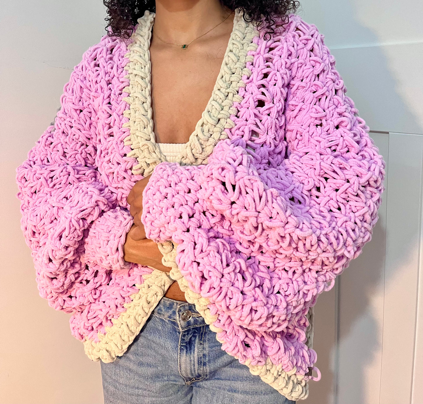 SHERBET CROCHET CARDI