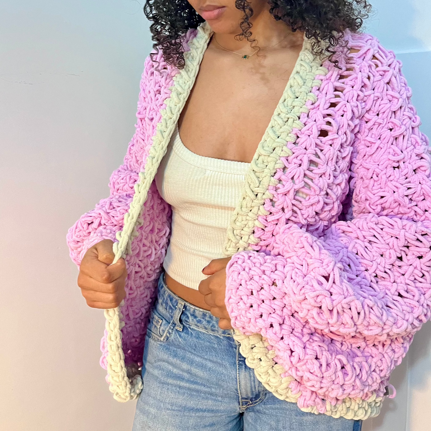 SHERBET CROCHET CARDI