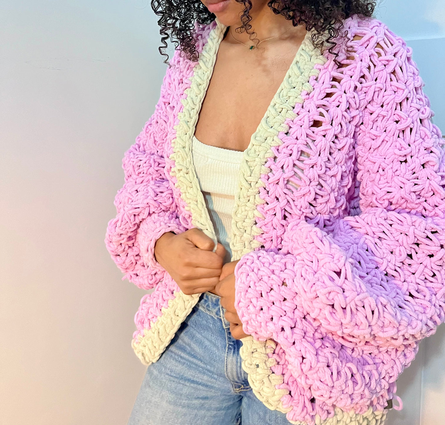 SHERBET CROCHET CARDI