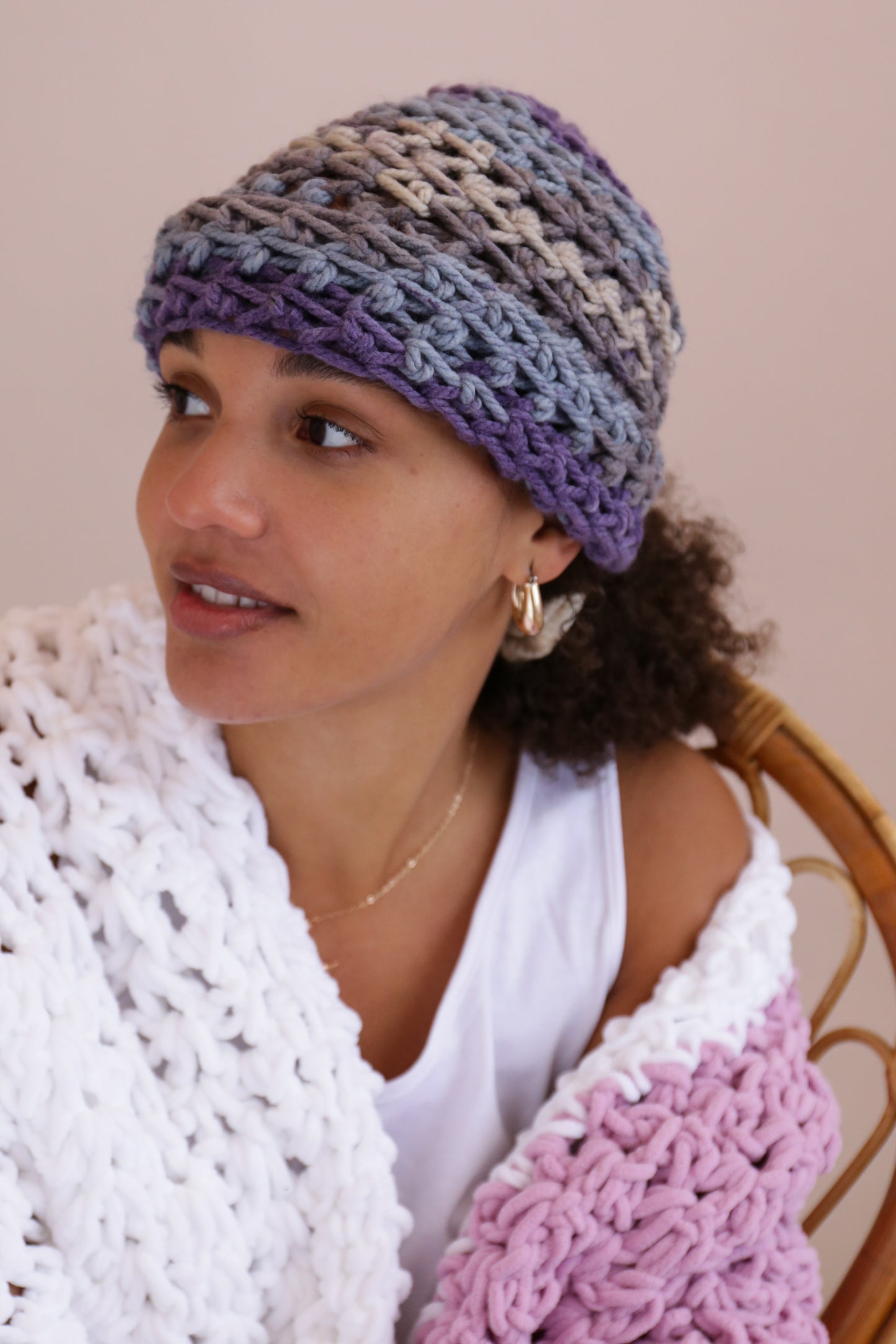 LAVENDER DROP HAT
